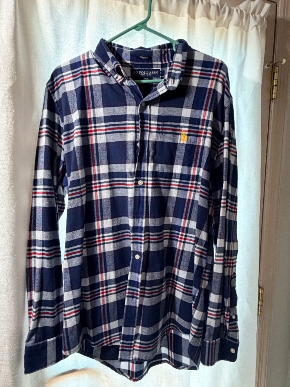 US Polo Association - Blue plaid flannel shirt XL
